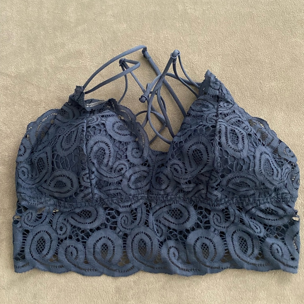 Pink’ blue Lace lightly lined bralette